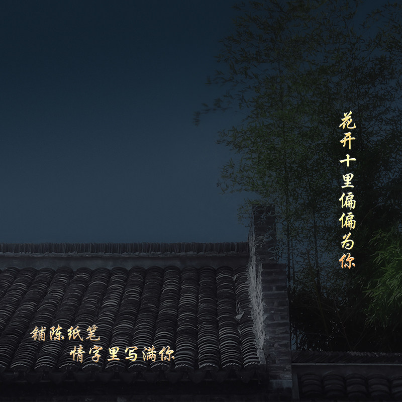pr字幕效果金色字幕模板古风装mv音乐歌词字幕微电影竖版模糊出字