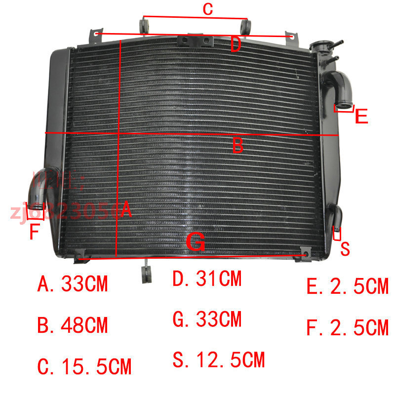 适配川崎ZX14R GTR1400 ZG1400ABF ZX14R六眼魔神摩托水箱散热器