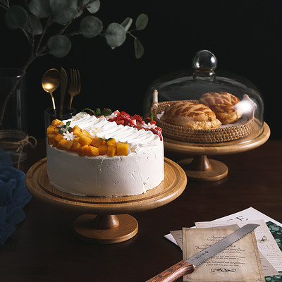 透明蛋糕木质甜品水果罩试吃盘