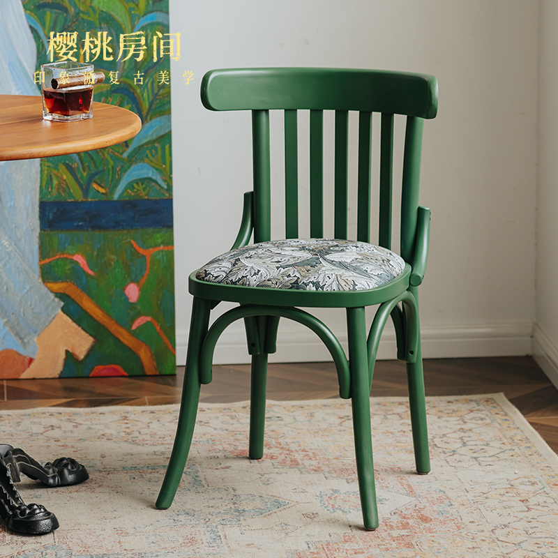 樱桃房间新款绿色TON763号实木椅