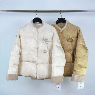 轻奢国风白鸭绒保暖刺绣外套 饰羽绒服女冬新款 5523新中式 水貂毛装