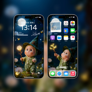 可爱森林星星人手机壁纸 | 动态苹果安卓锁屏壁纸 | 电脑平板壁纸
