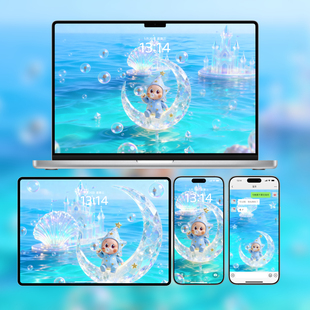 吹泡泡星星人手机壁纸 | 梦幻动态苹果安卓锁屏 | 电脑平板壁纸