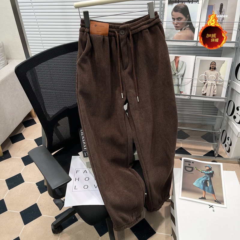 大码200斤加绒加厚灯芯绒休闲裤