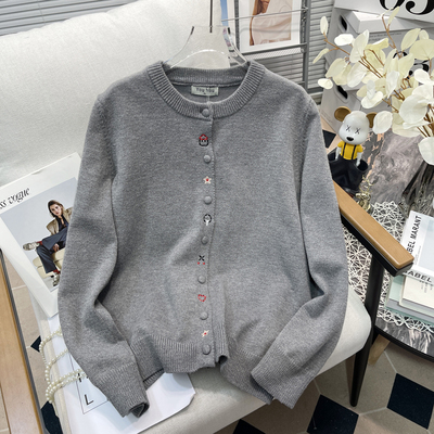 胖mm秋装红色女士毛衣开衫