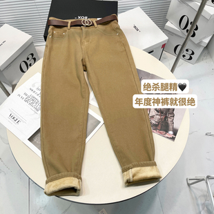 百搭显瘦黑色老爹裤 胡子叔大码 高腰显瘦九分裤 休闲加绒哈伦裤 女装