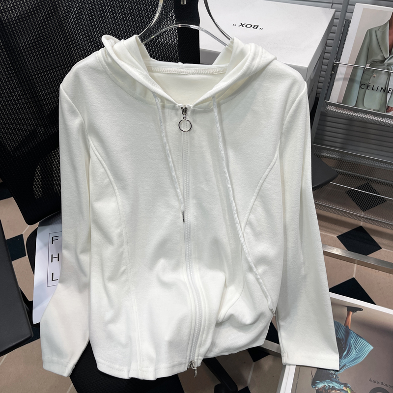 大码春秋200斤连帽拉链卫衣