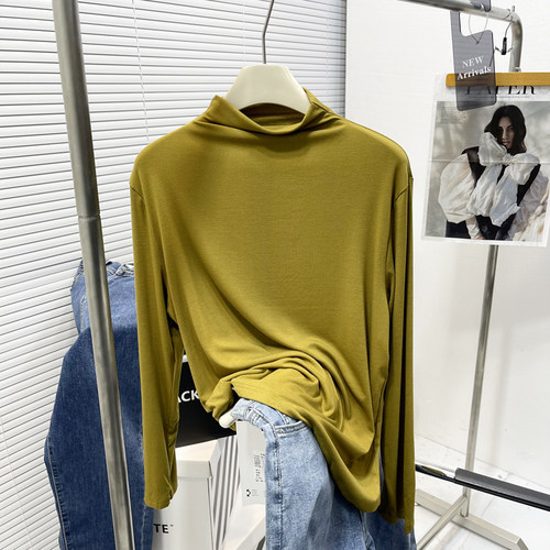 半高领内搭长袖上衣大码女装