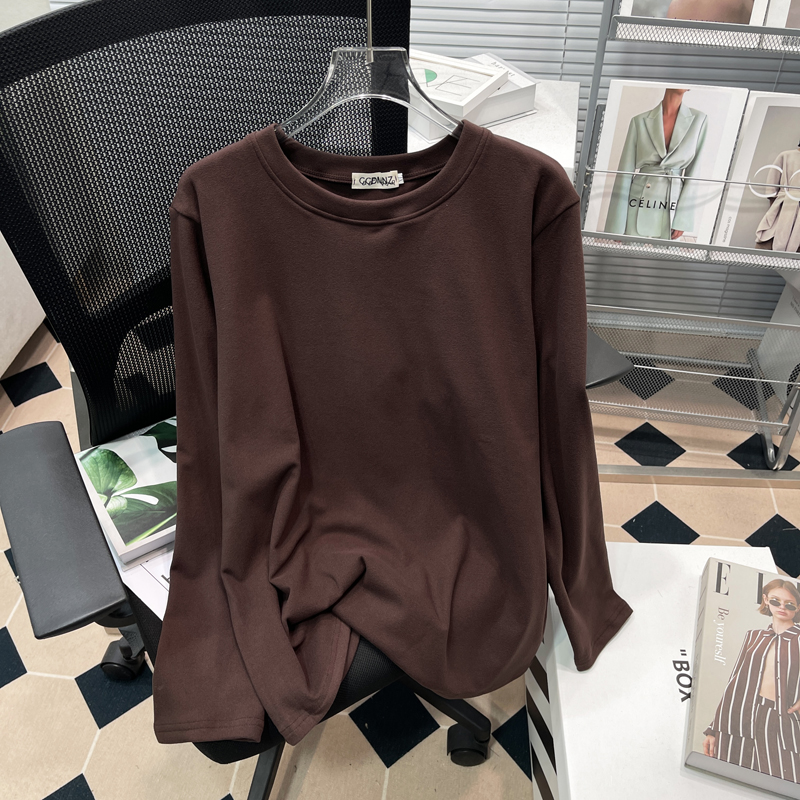 胖mm内搭显瘦加厚保暖长袖上衣