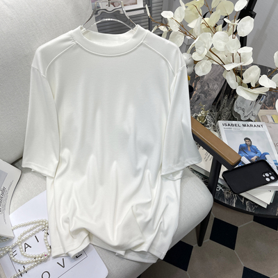 大码韩版纯色T恤女秋新款胖mm