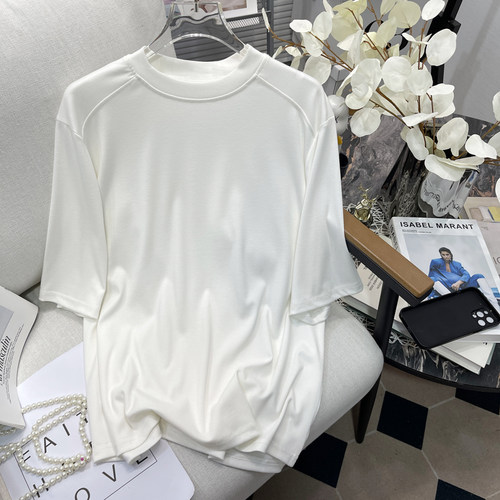 大码韩版纯色T恤女秋新款胖mm