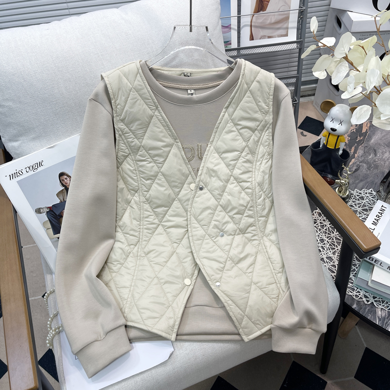 大码羽绒棉马甲女冬新款胖mm