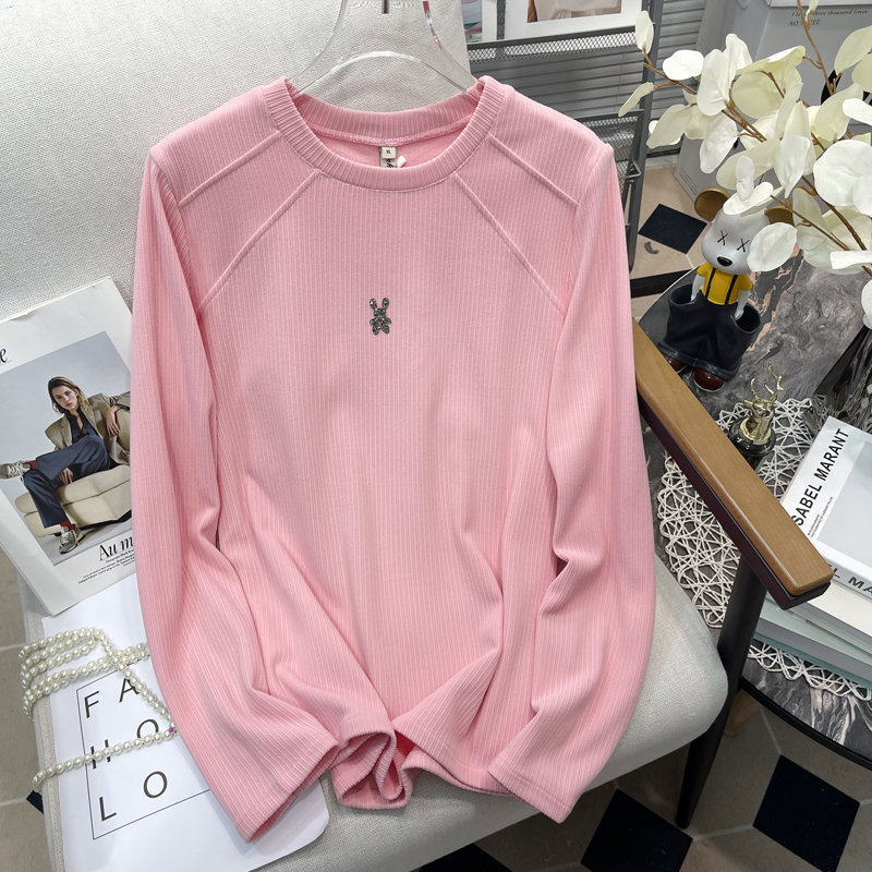 大码女装圆领正肩打底衫2024新款