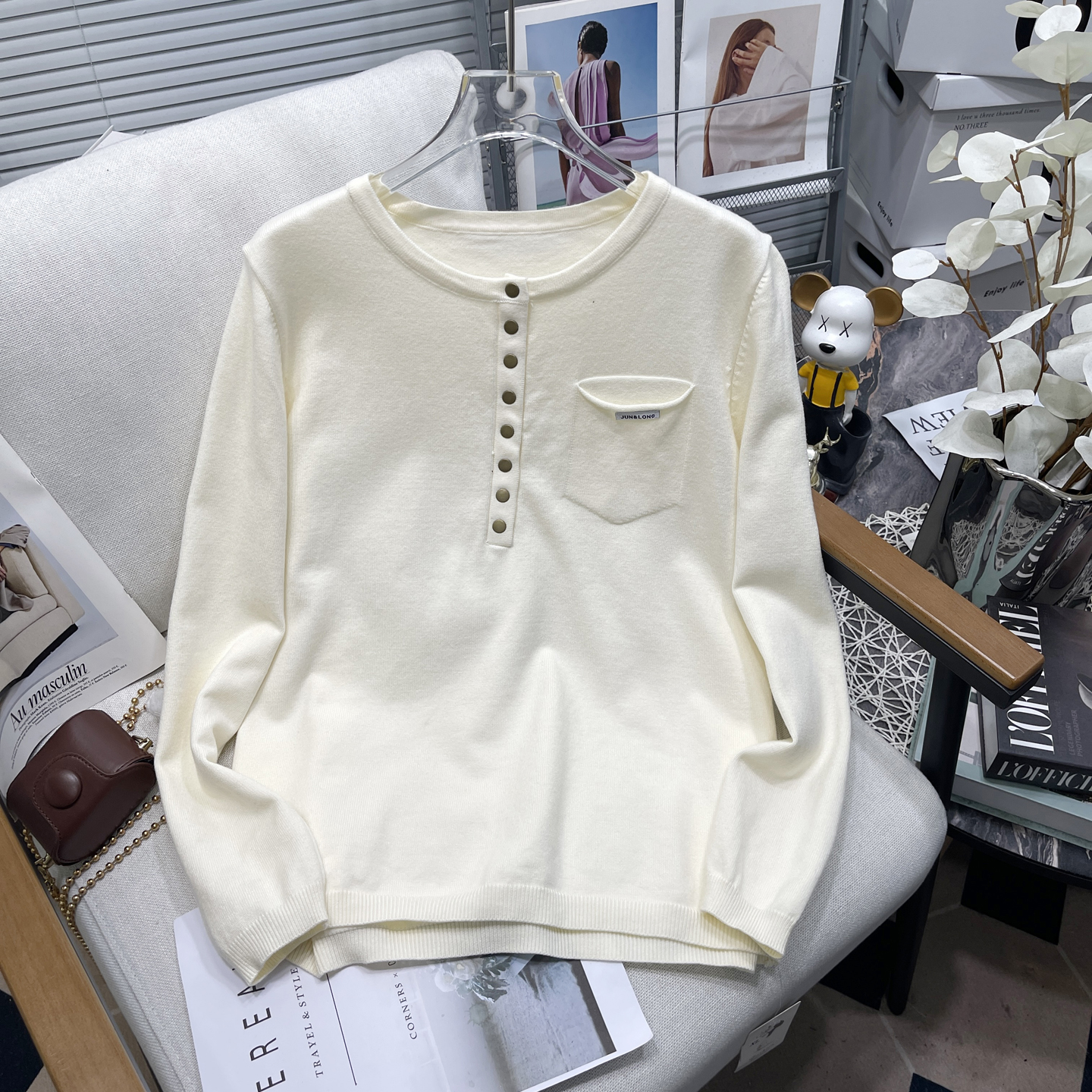 大码女装秋季新款时尚休闲针织衫