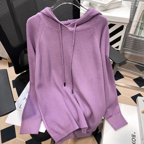 大码套头连帽毛衣女秋冬季新款