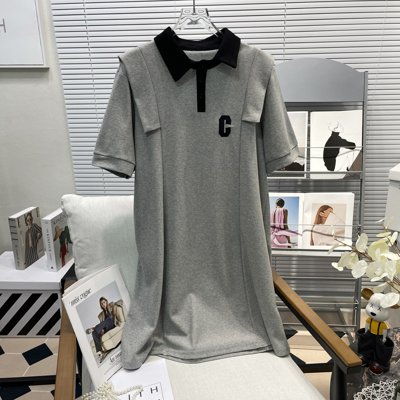 夏季大码200斤洋气polo连衣裙图片