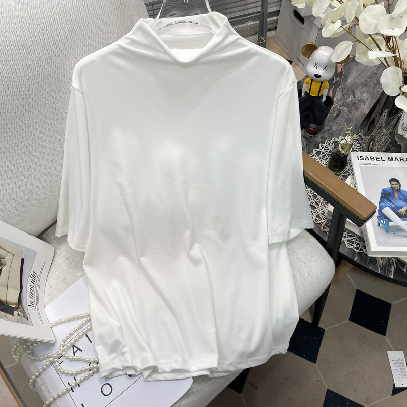 胡子叔大码女装内搭五分袖洋气T恤秋新款胖mm七分袖半高领打底衫,女装/女士精品,大码内搭,淘宝优惠券,粉丝福利购,淘宝优惠卷