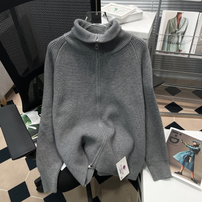 大码高龄双拉链高级感毛衣