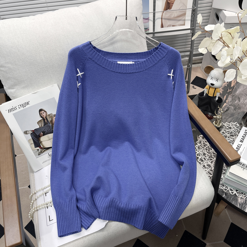 大码胖mm毛衣女设计感小众
