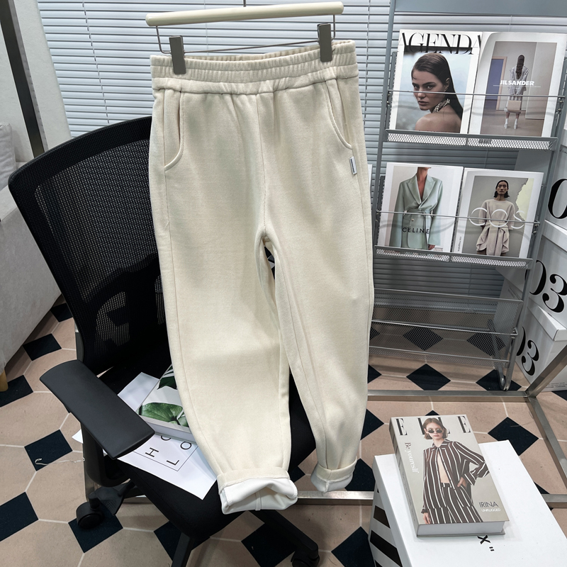 大码女装设计感加绒长裤哈伦裤