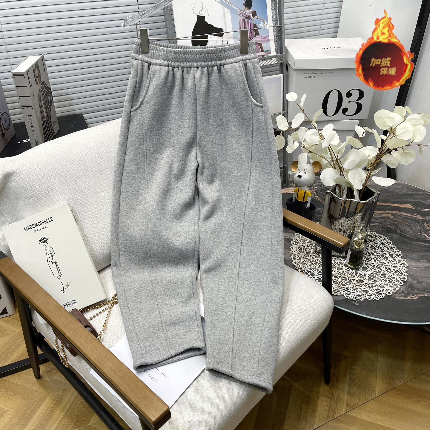 大码女装冬季新款加绒裤子女