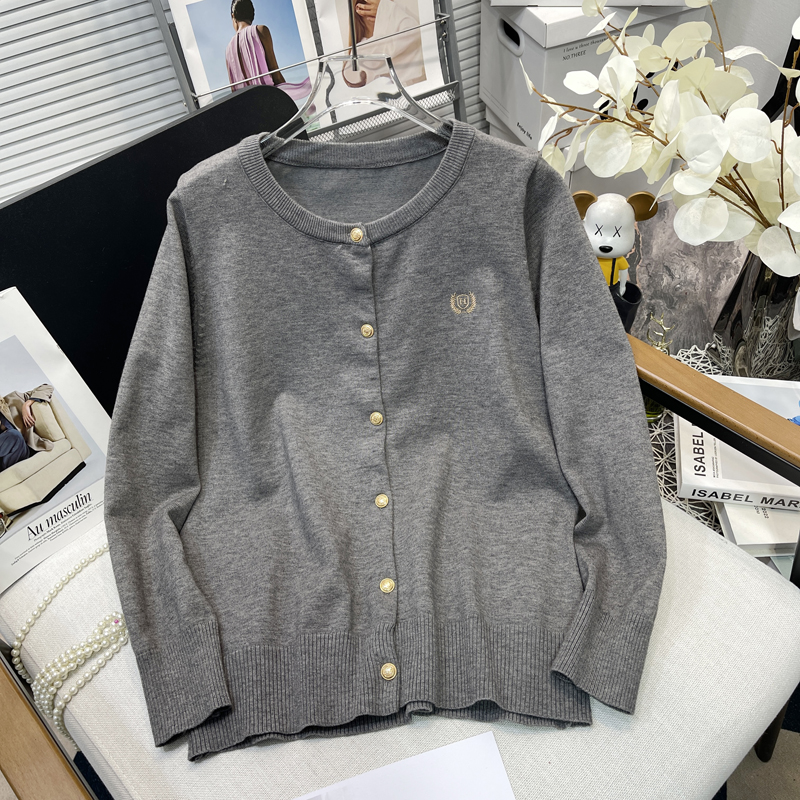 大码女装复古学院风针织衫开衫