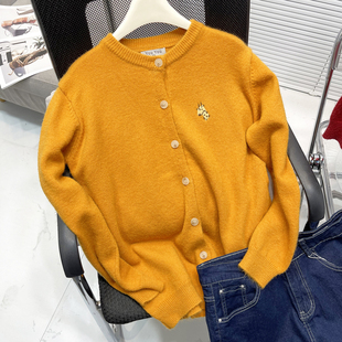 新款 大码 毛衣女胖mm圆领刺绣外套女上衣秋季 200斤开衫 上衣 女装