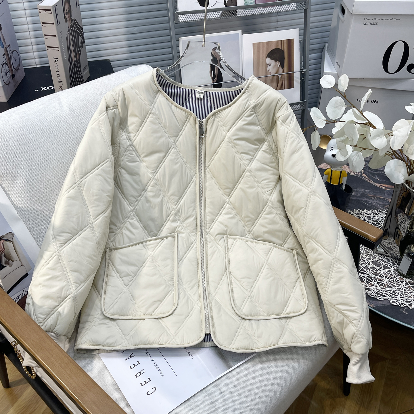 大码女装冬季新款薄款棉衣女胖mm