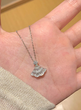 公主的裙摆镂空伞裙项链2026新款轻奢精致小众设计锁骨链饰品定制