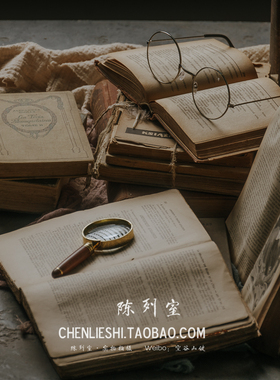 复古精装外文创意摆件旧书