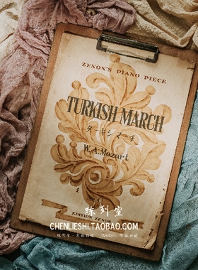 复古怀旧文艺插图图纸夹板橱窗