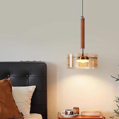 床头灯吊灯2025新款中古风可升降悬浮吊灯创意复古设计师吧台灯具