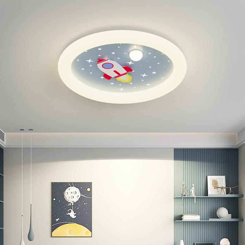 飞机灯儿童房灯男孩卧室灯简约现代创意卡通火箭房间 led吸顶灯具
