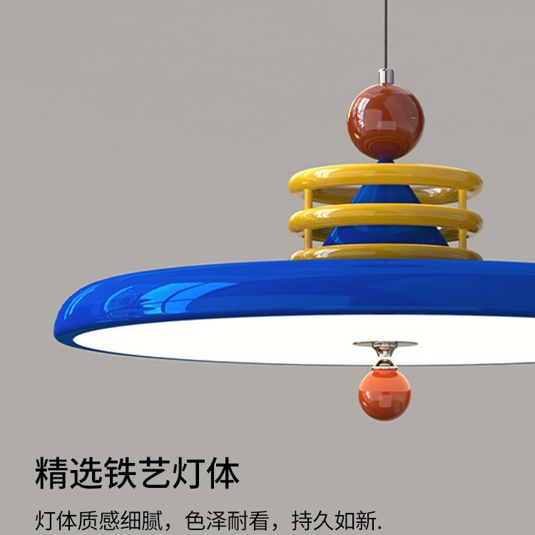 法式奶油风儿童房温馨卧室吊灯现代简约护眼飞碟餐厅吧台飞盘吊灯