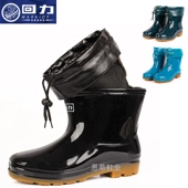 Mùa thu và mùa đông trở lại với đôi giày đi mưa ấm áp cho nam ống ngắn cộng với đôi giày nhung bằng vải nhung cho nữ giày chống nước đi phượt