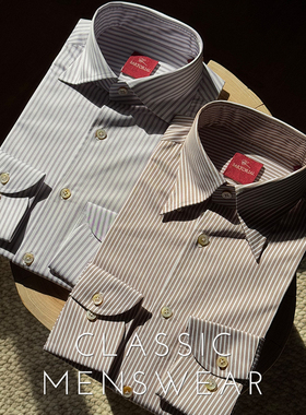 CM那不勒斯皇后Albini/Monti 意产全棉条纹三步手工衬衫系列31/35