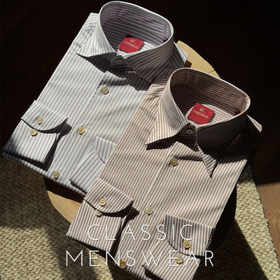 CM那不勒斯皇后Albini/Monti 意产全棉条纹三步手工衬衫系列31/35