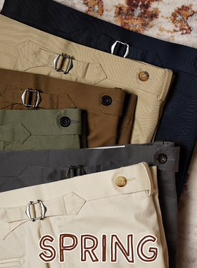 CM那不勒斯皇后纯色斜纹水洗轻薄长绒棉春夏秋中高腰西裤