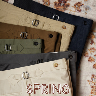 CM那不勒斯皇后纯色斜纹水洗轻薄长绒棉春夏秋中高腰西裤