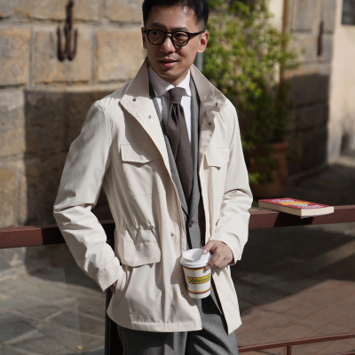 CM那不勒斯皇后米色轻薄便携NY66冲锋衣面料防水M65战地夹克166