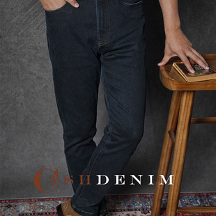 CM那不勒斯皇后原色牛仔羊绒混纺中高腰休闲五袋牛仔裤