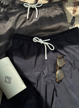 CM那不勒斯皇后鲨鱼灰/海军蓝T400弹力纤维速干泳裤沙滩裤短裤