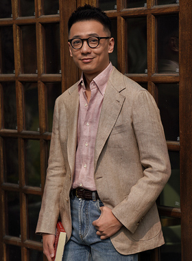 CM那不勒斯皇后1881黄驼色重麻全麻衬休闲定制西服80