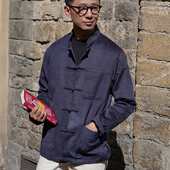 CM那不勒斯皇后经典 夹克439 灰蓝色真丝盘扣东方立领中式