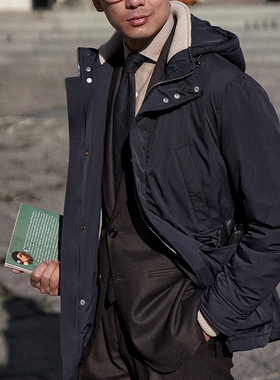 CM那不勒斯皇后秋冬藏青色尼龙防风雨充棉N3B可拆连帽防寒夹克