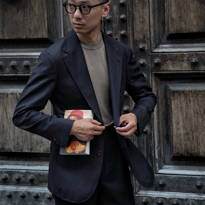 CM那不勒斯皇后意大利Drago Vantage130支炭灰色斜纹套装422