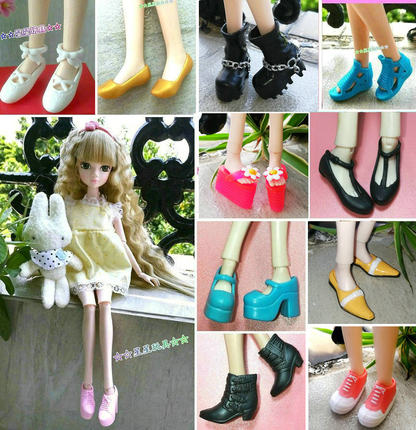 新品丽佳可儿女孩玩具Momoko小布blythe洋娃娃服饰配件鞋子马丁靴