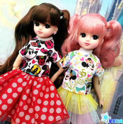 新款迪S尼合作版TAKARA TOMY LICCA丽佳娃娃小布烂草莓 米奇套装