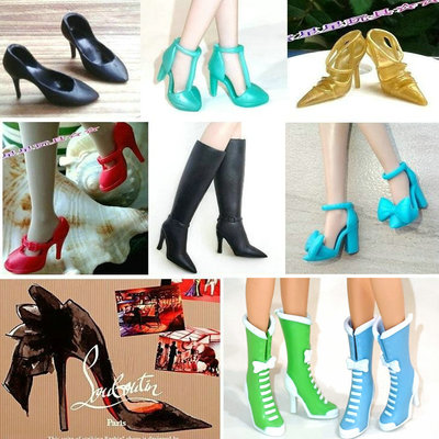 女孩玩具娃娃配件高跟鞋尖头通勤