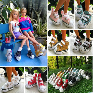 6分娃娃服装配件大脚芭芘男娃丽佳珍妮azone穿手工帆布鞋多款清仓